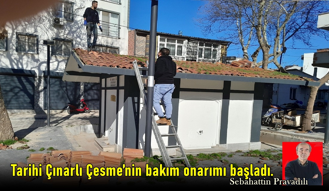 Tarihi Çınarlı Çeşme’nin bakım onarımı başladı.
