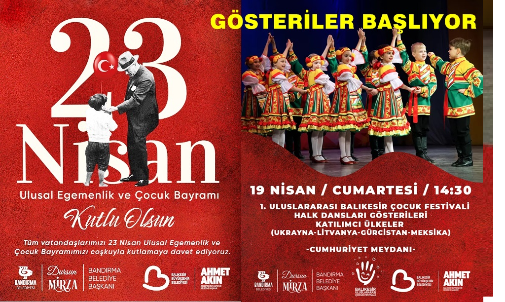 Bandırma 23  Nisan 105. Yıl Dönümünü Coşkuyla Kutlayacak