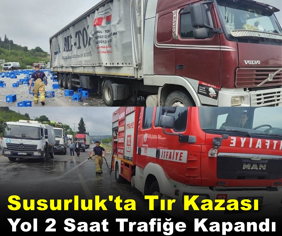 Susurluk’ta Tır Kazası, Yol 2 Saat Trafiğe Kapandı