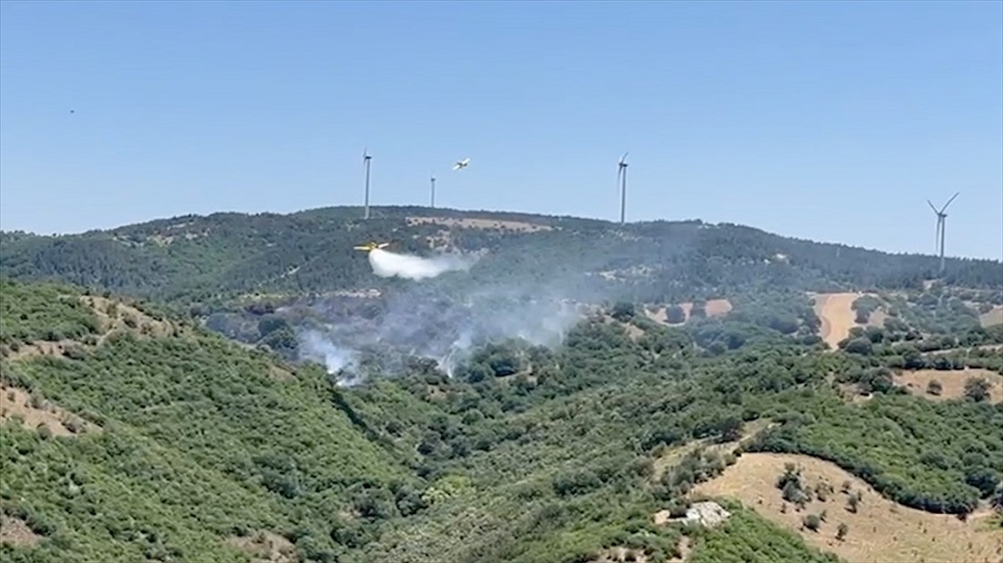 Balıkesir’de Çıkan Orman Yangınına Müdahale Ediliyor
