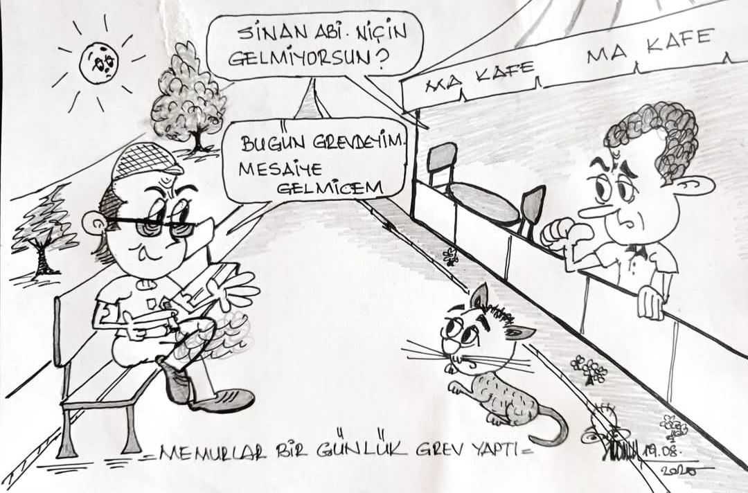 Emekli Memurlar da Greve Katıldı/ Sinan Beyhan Çizdi