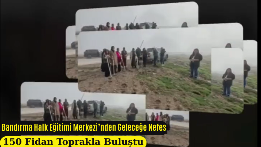 Bandırma Halk Eğitim Kursiyerlere Fidan Diktiriyor
