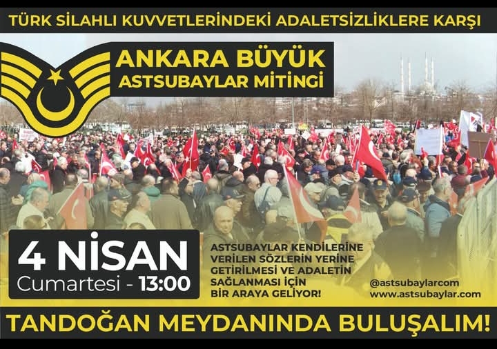 Emekli Askerlerden 4 Nisan’da Hak, Onur ve Adalet Mitingi