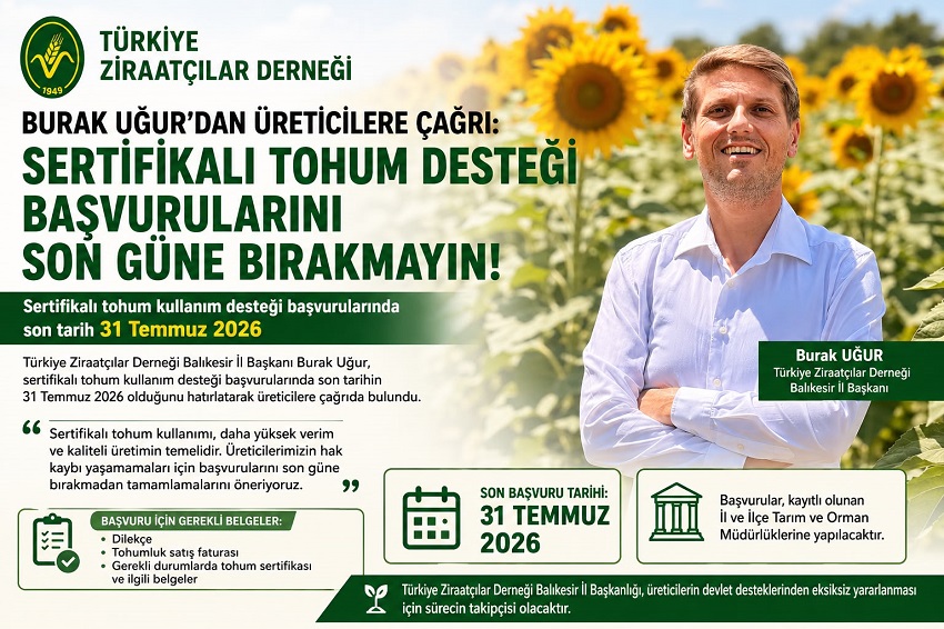 Sertifikalı Tohum Desteği Başvurularını Son Güne Bırakmayın