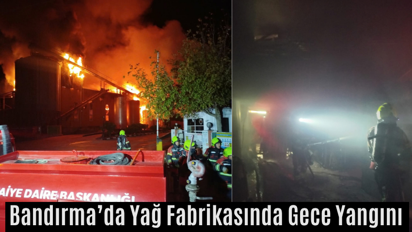 Bandırma-Çanakkale Yolundaki Yağ Fabrikasında Yangın