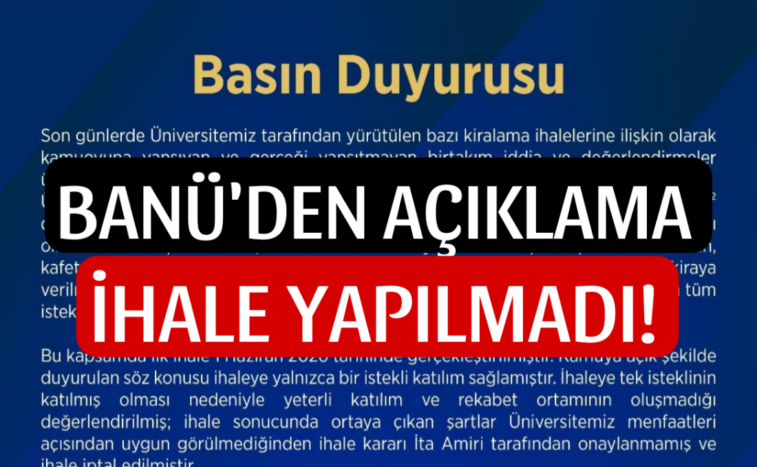 Bandırma Üniversitesi : “İddialar Asılsız. 2.İhale Yapılmadı”